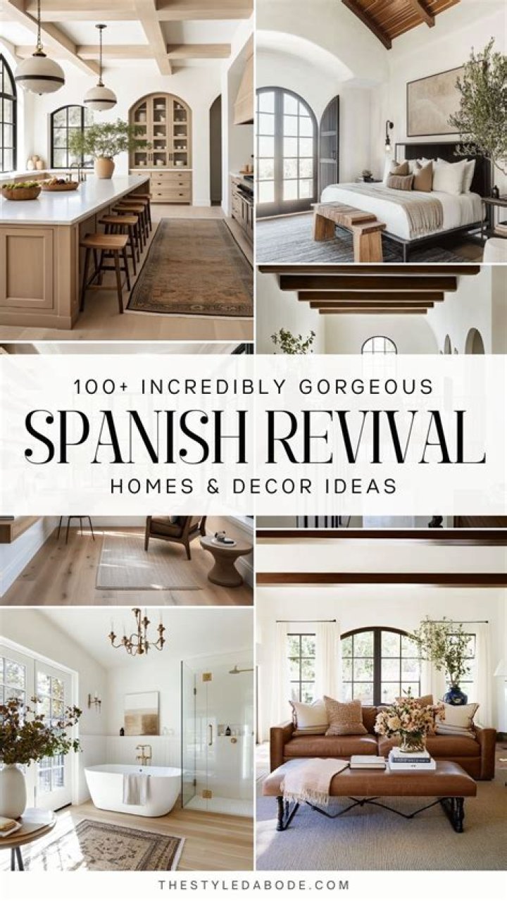What features do Spanish Revival homes have?