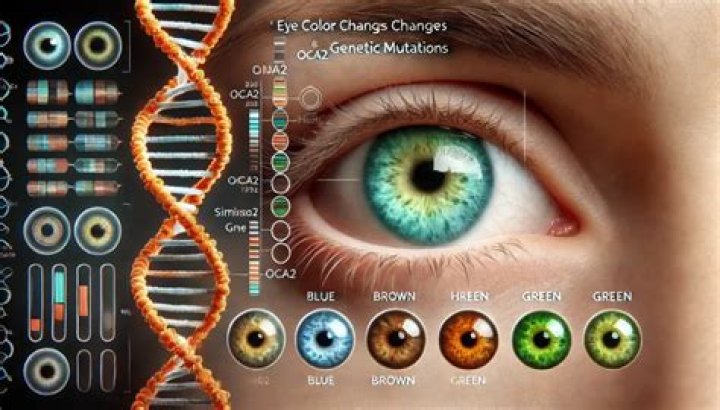 What genetic mutation caused blue eyes?