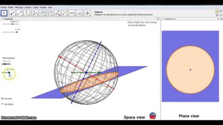 What happens when a plane intersects a sphere?