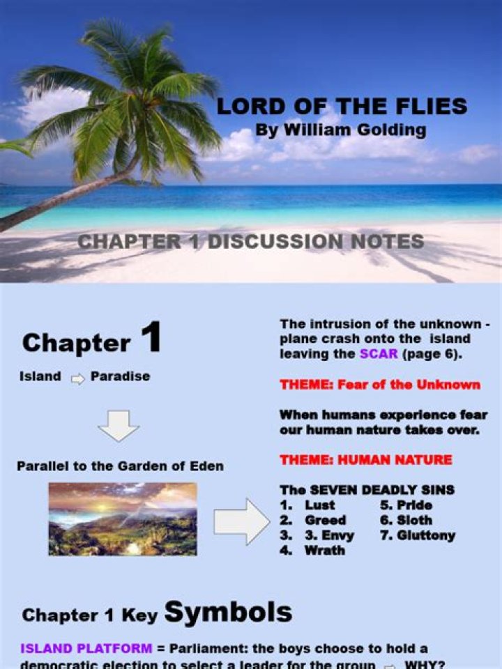 What imagery is used in Lord of the Flies chapter 1?