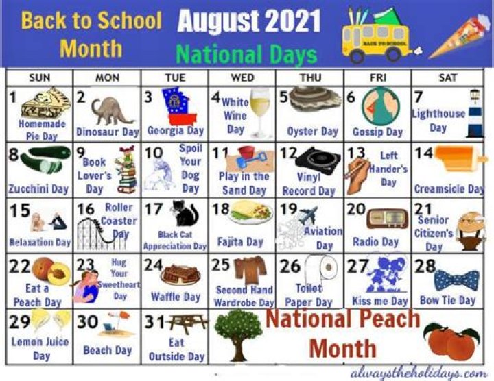 What international holidays are in August?