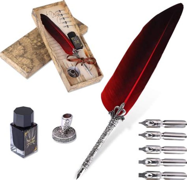 What is a feather writing pen called?