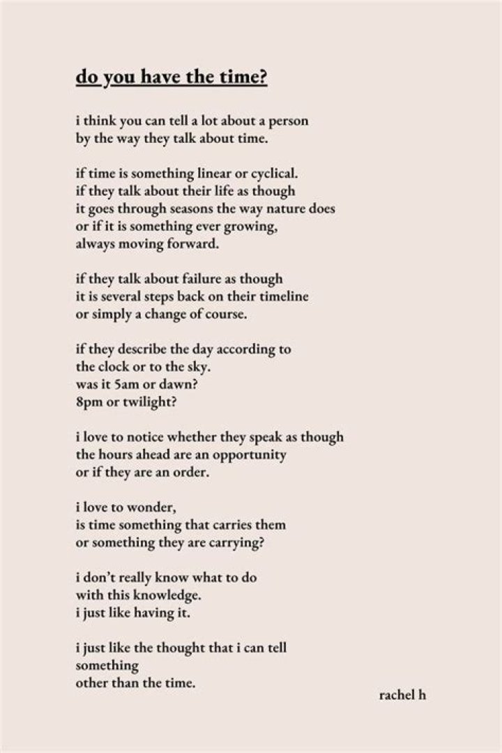 What is a good poem about time?
