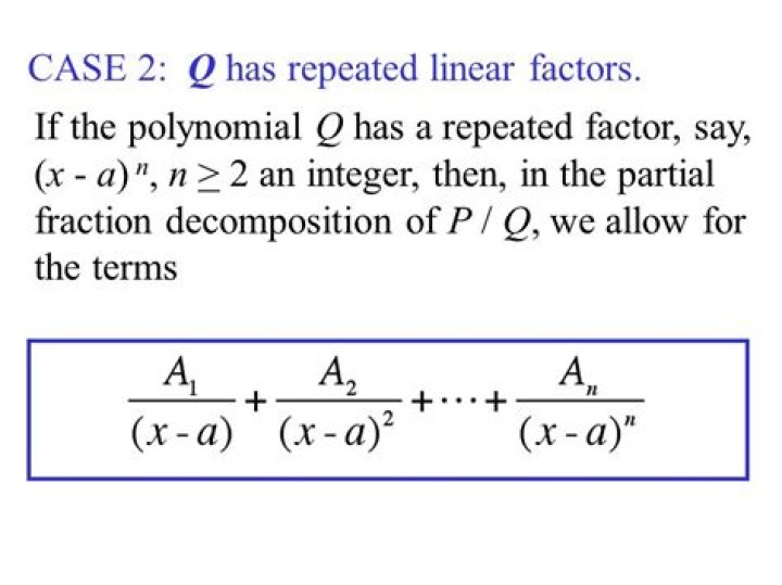 What is a repeated linear factors?