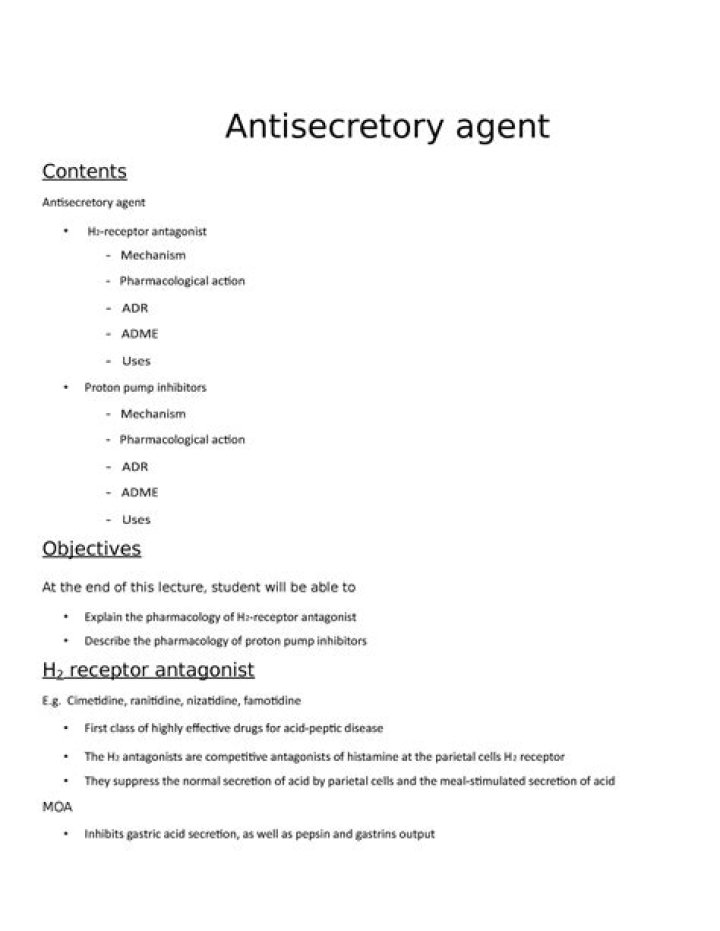 What is an antisecretory agent?