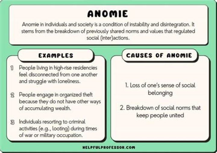 What is an example of anomie?