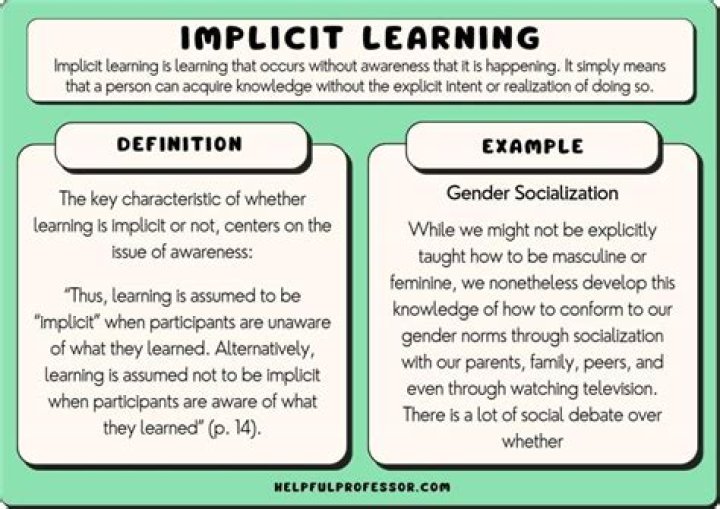 What is an example of implicit learning?