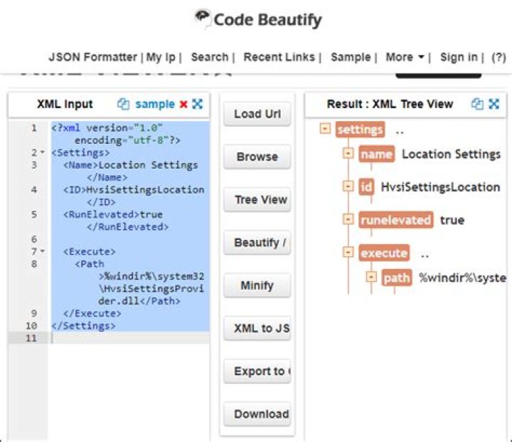 What is an XML address?