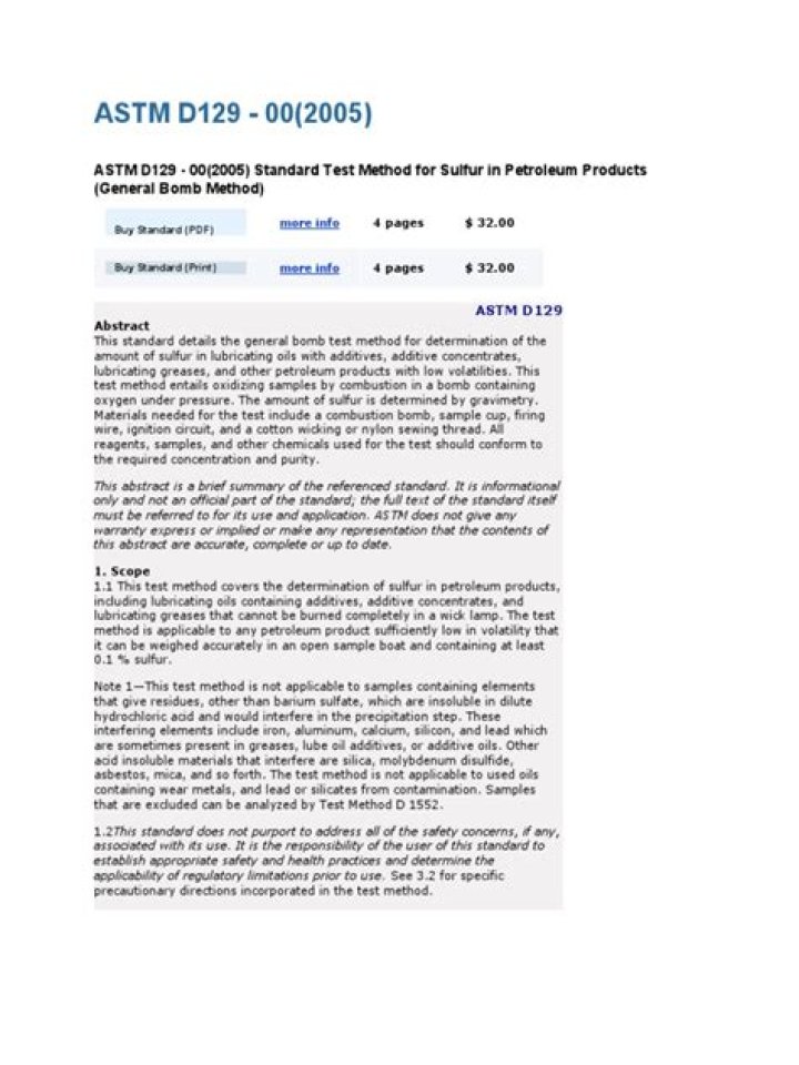 What is ASTM D129?