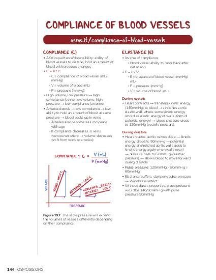 What is blood vessel compliance?
