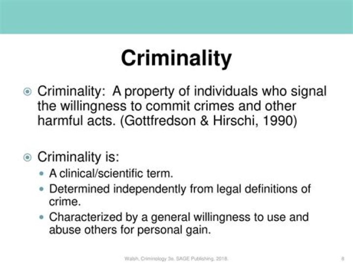 What is criminality in criminology?