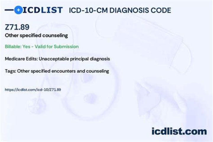 What is diagnosis code Z71 89?