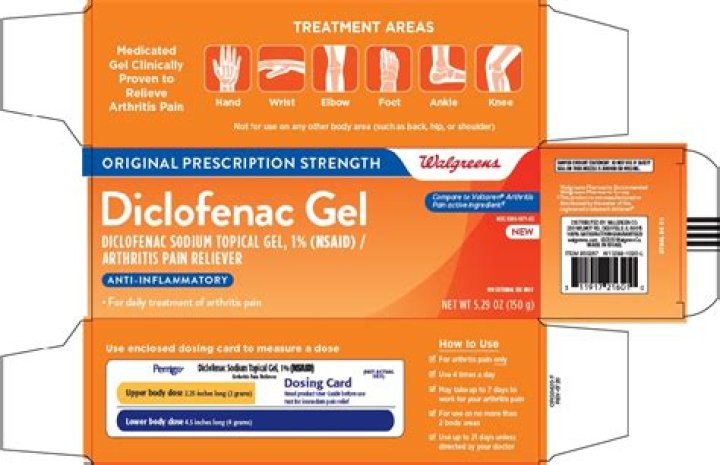 What is diclofenac gel used for?