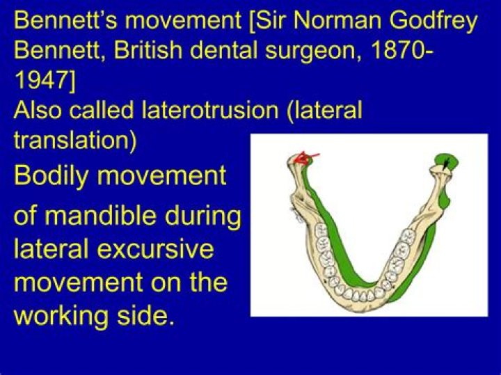 What is Excursive movement of mandible?