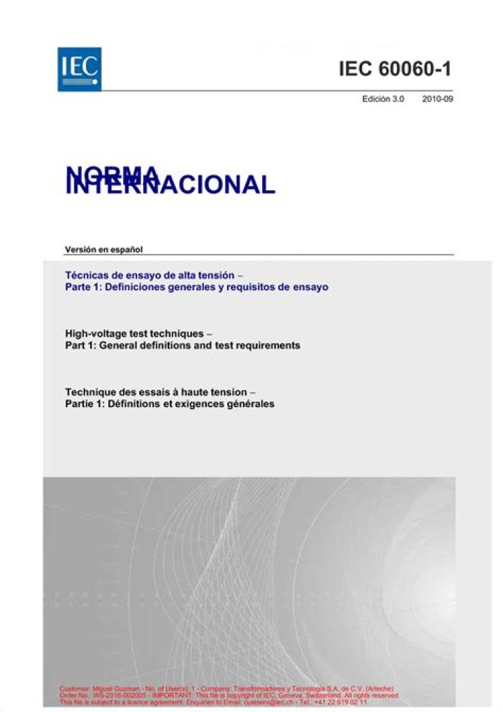What is iec 60060-1?
