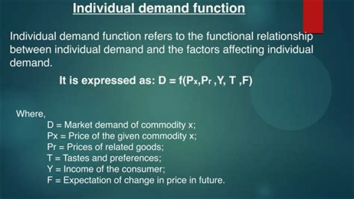 What is individual demand function?