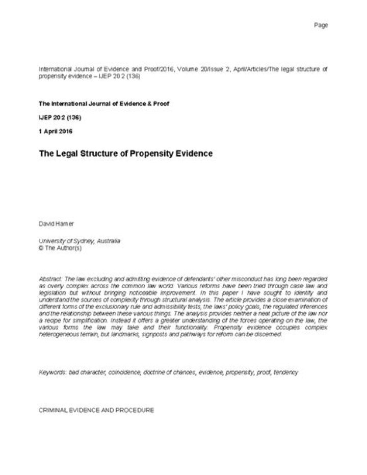 What is legal propensity?