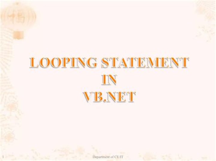 What is looping statement in VB?