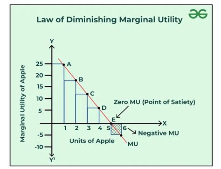 What is meant by law of diminishing marginal utility?