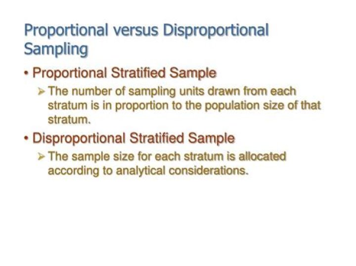 What is proportionate and disproportionate sampling?