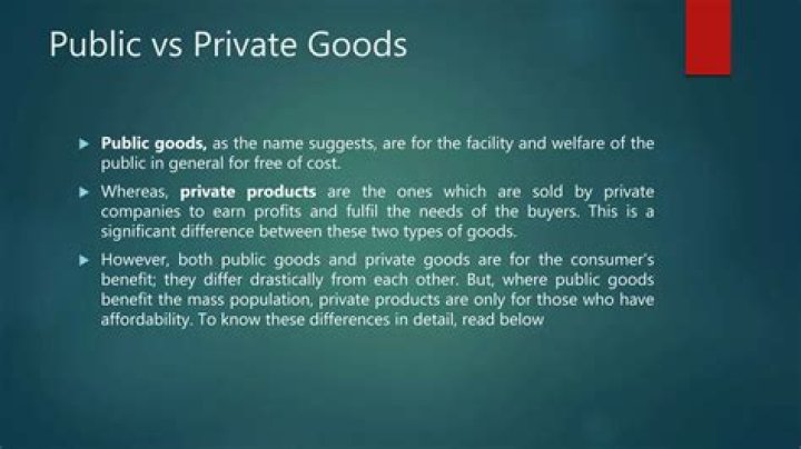 What is public and private goods?