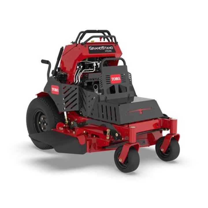 What is the benefit of the GrandStand mower?
