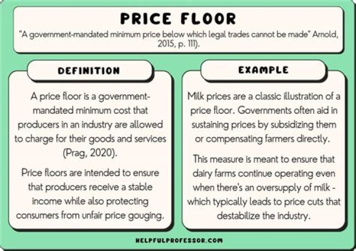 What is the difference between a price floor and a price ceiling give an example of each?