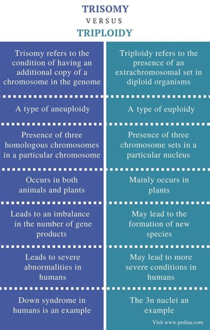 What is the difference between trisomy and triploidy?
