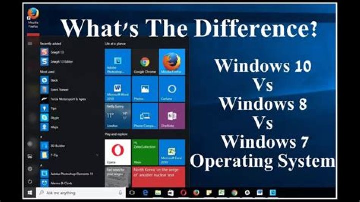 What is the difference between window 7 8 and 10?