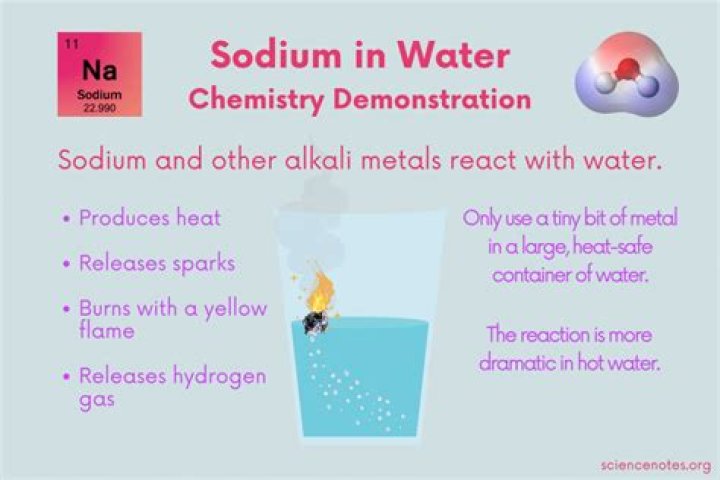 What is the equation when sodium reacts with water?