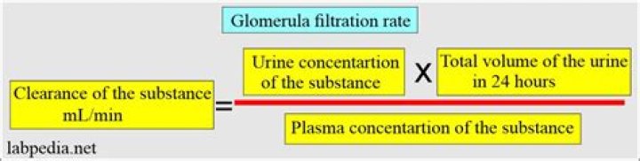 What is the formula for calculating glomerular filtration rate?
