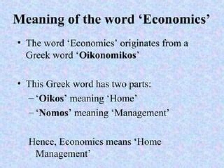 What is the Greek word of economics?