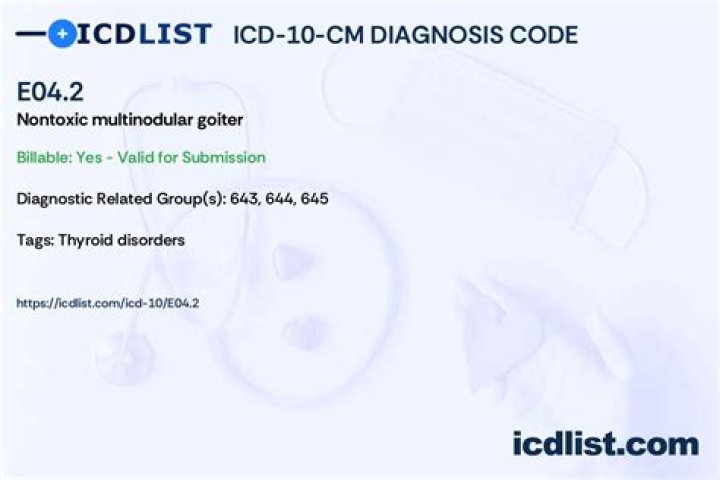 What is the ICD 10 code for nontoxic multinodular goiter?