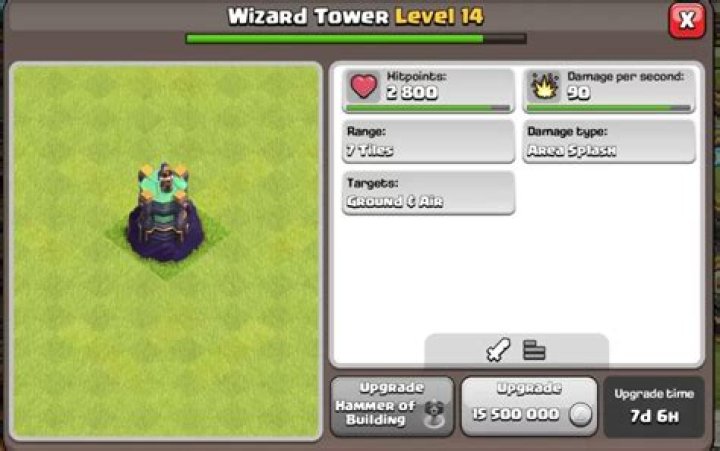 What is the max wizard level COC?
