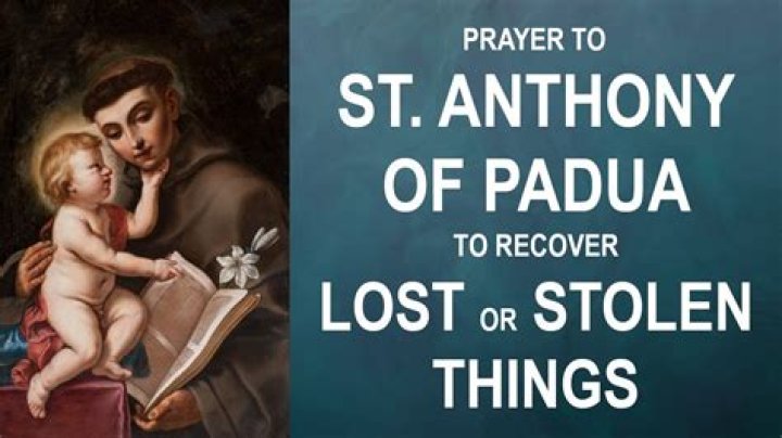 What is the prayer to St Anthony for lost items?