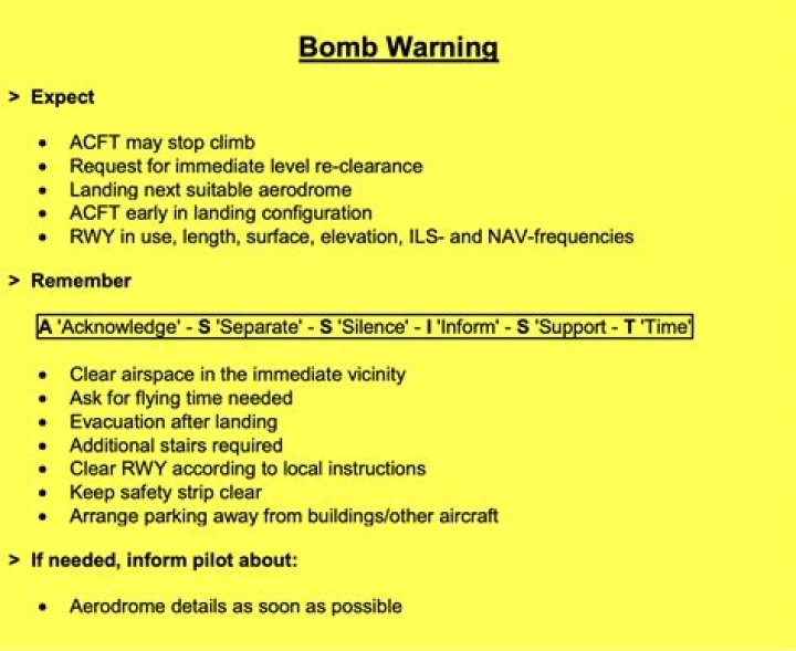 What is the protocol for a bomb threat?