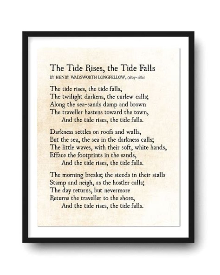 What is the theme of the poem the tide rises the tide falls?