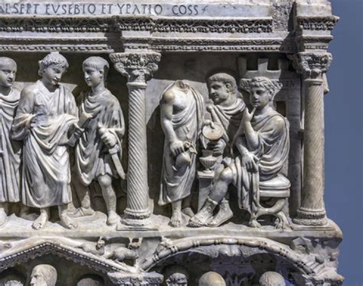 What scenes are on the sarcophagus of Junius bassus?