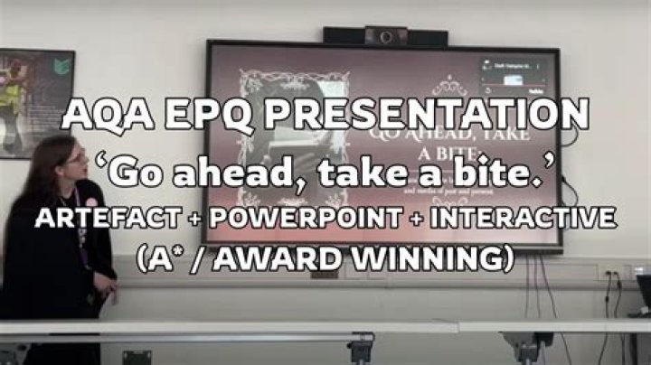 What should be in an AQA EPQ presentation?