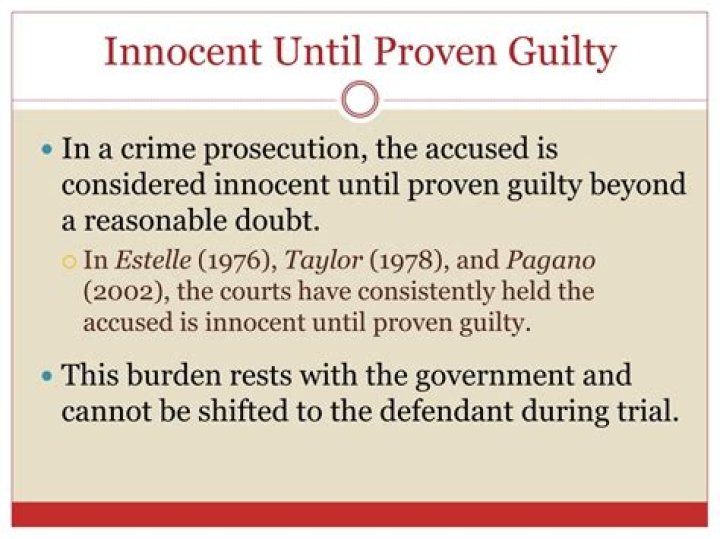 What word means innocent until proven guilty?