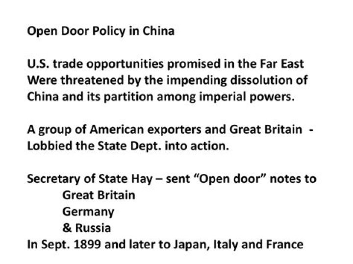 What year did China adopt the open door policy?