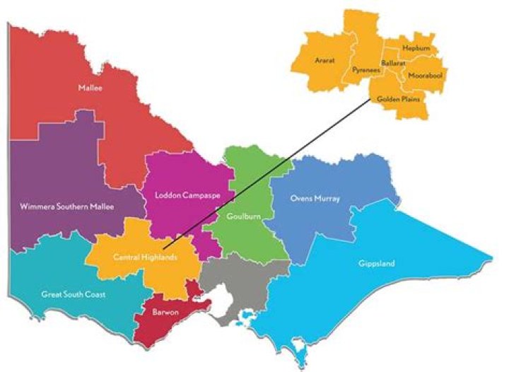 Where are Victorias Central Highlands?