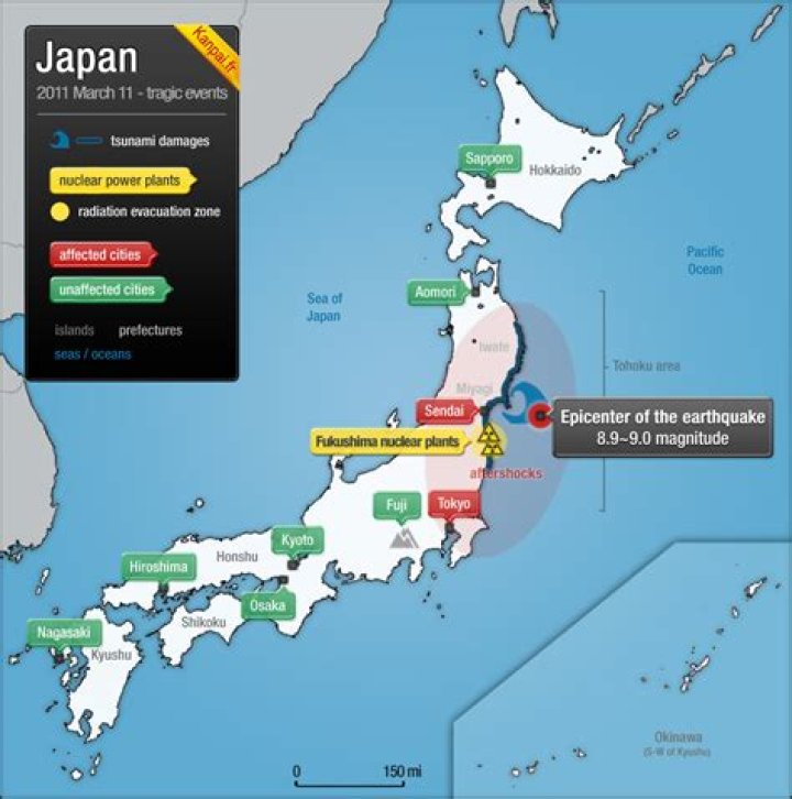Where did the tsunami hit 2011?