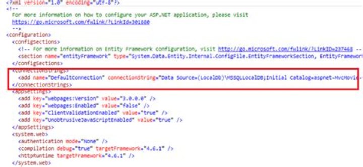 Where do I put connectionString in web config?