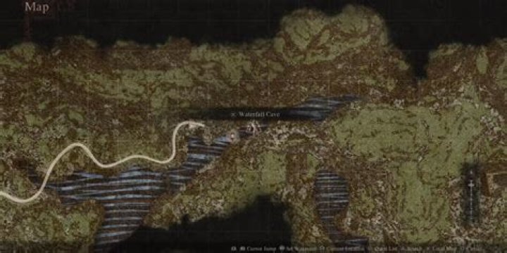 Where is the rune in the waterfall cave?