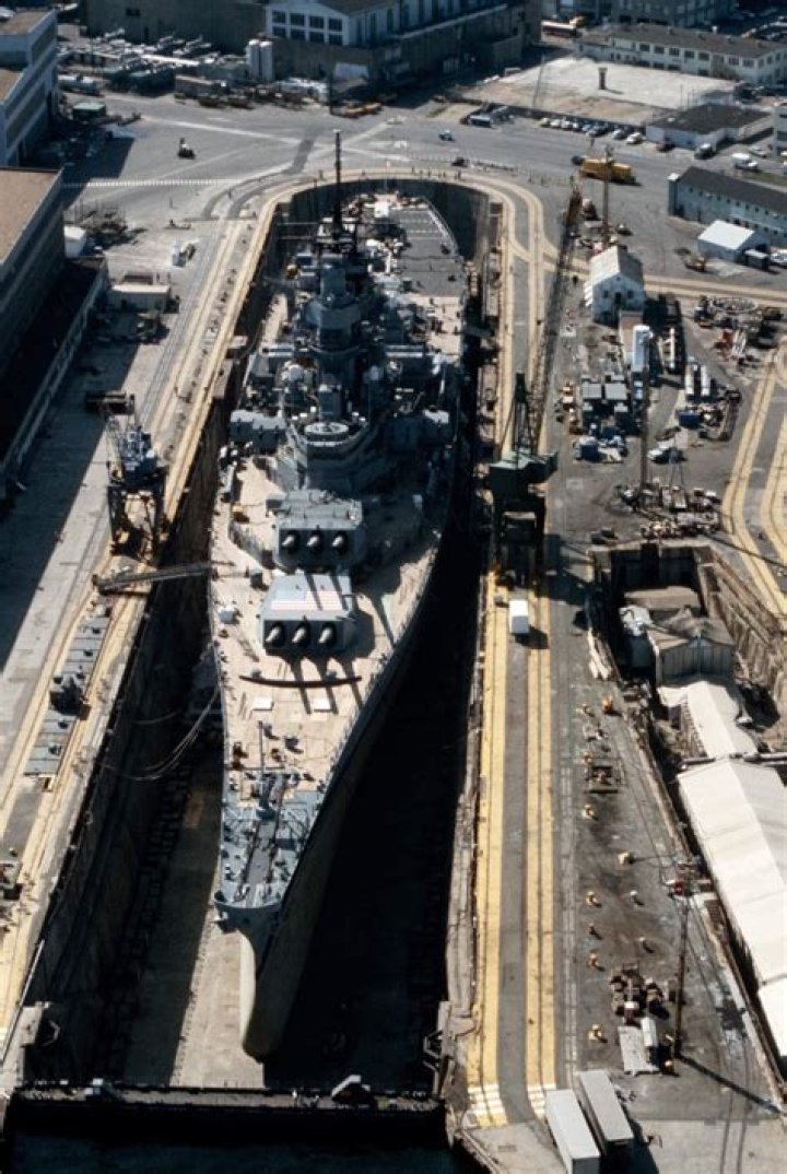 Where is the USS Iowa dry docked?