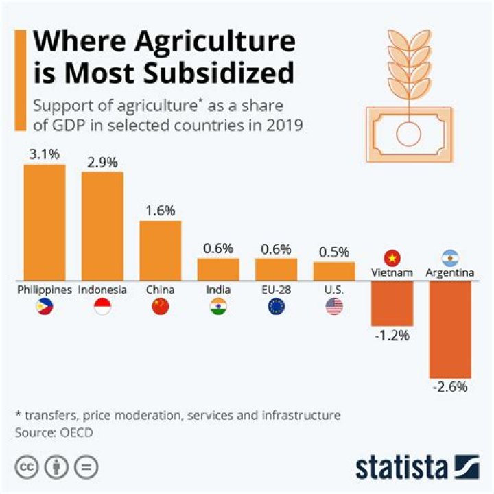 Which country gives most subsidy to farmers?