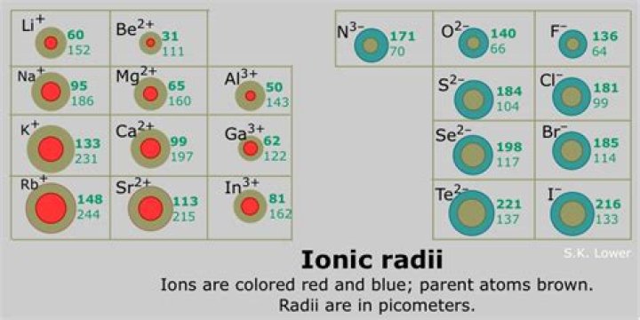 Which ionic radii is largest?