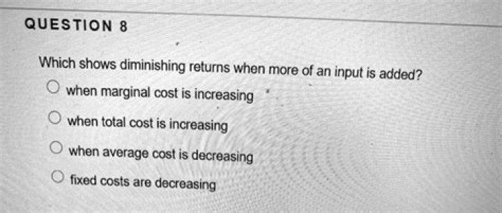 Which shows diminishing returns when more of an input is added?