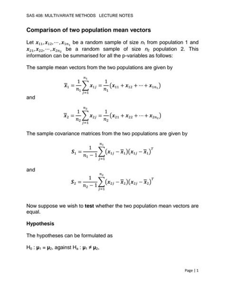 Which test is used to compare the mean of two populations?
